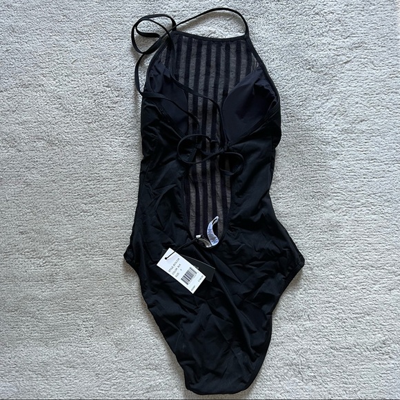 Nwt BCBGMAXAZRIA Women's Standard High Neck Mio Black One Piece Swimsuit size 8 - Picture 3 of 4